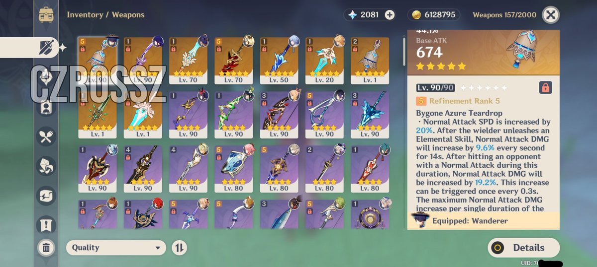 Czrossz_'s tweet photo. WTS SELLING whale 51x5 C6 wanderer and his bis R5! Please lmk if you're interested. Will go second (100+ proofs) or use a trusted mm! I'm in huge need. Please rt:(

🔑 Wtt wtb nitro Rh halos giveaway genshintwt rhd https://t.co/VOPEuDncti