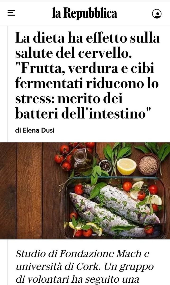 Serena Boscaini (@serenaboscaini) on Twitter photo Nice to find on <a href="/repubblica/">Repubblica</a> (a very famous Italian newspaper) the phsycobiotic diet study from our lab conducted by <a href="/BerdingHarold/">Kirsten Berding Harold</a> <a href="/jfcryan/">John F. Cryan</a> #cryanlab Nice to find on <a href="/repubblica/">Repubblica</a> (a very famous Italian newspaper) the phsycobiotic diet study from our lab conducted by <a href="/BerdingHarold/">Kirsten Berding Harold</a> <a href="/jfcryan/">John F. Cryan</a> #cryanlab