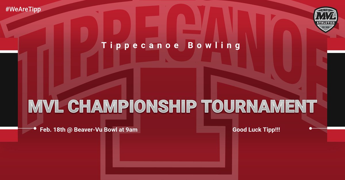 Good Luck to Tippecanoe Bowling today in the <a href="/MVLathletics/">Miami Valley League</a> league championship tournament.
Let's go Tipp!!