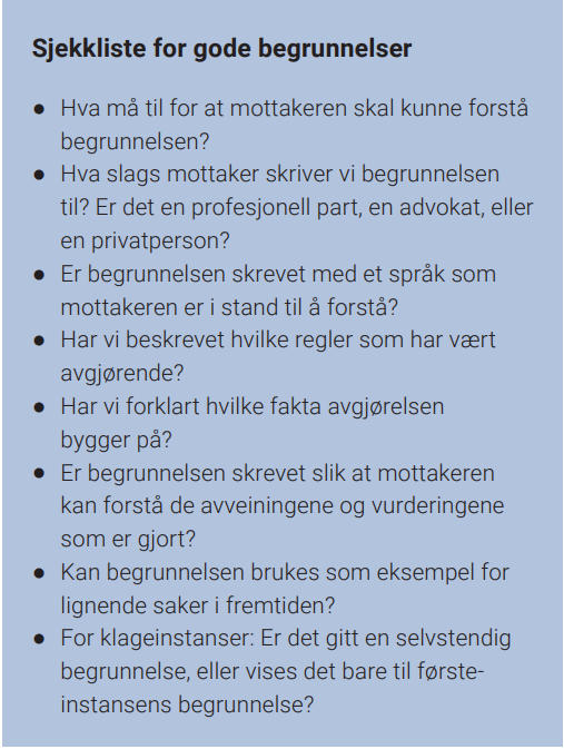 Sivilombudet har publisert en veileder basert på Sivilombudets uttalelser om begrunnelser i forvaltningen. #JUS2211 #Forvaltningsrett #Klarspråk #Forvaltningsloven

sivilombudet.no/begrunnelser/