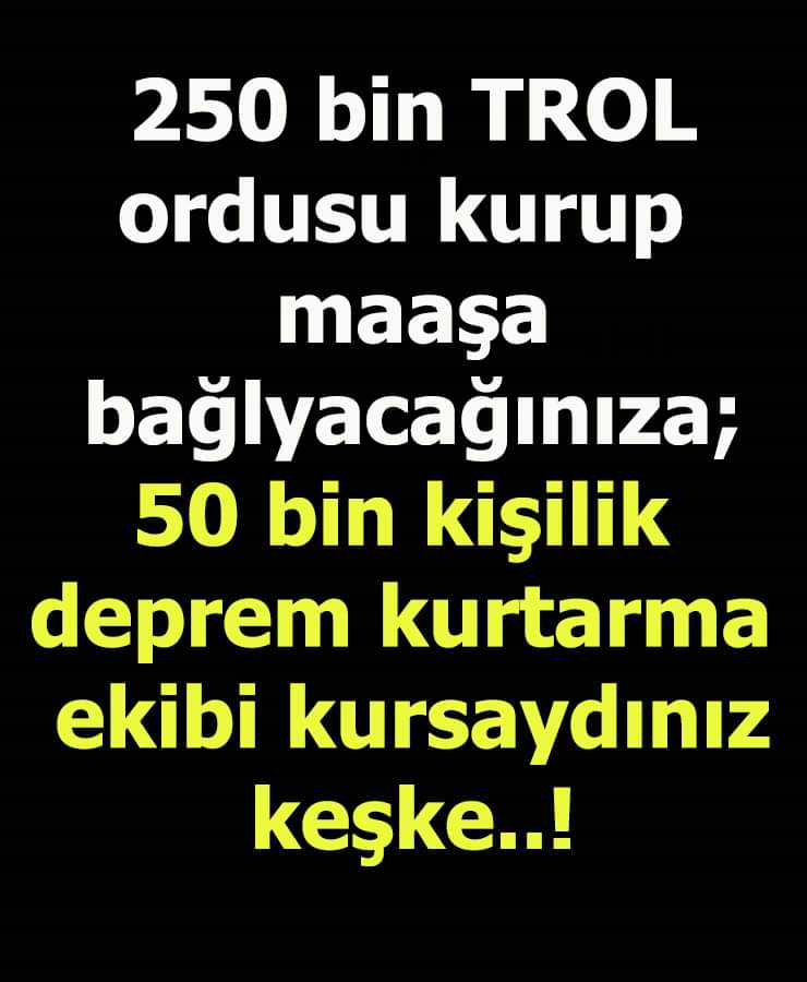 AHBAP derneğini  kıskanıp , yok etmeye çalışacağınıza;
Afad ve Kızılay niye milletin güvenini  kaybetti onu sorgulayın...!!!
#tarafsizBoelge #ortasayfa #guncel #SonDakika #secim2023