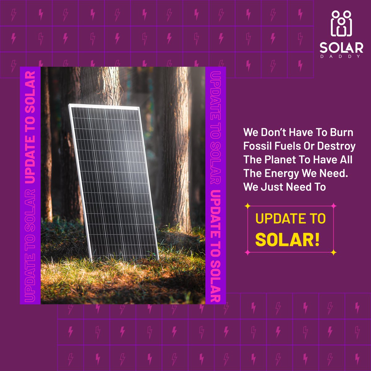 Solar Power - The Key to a
Sustainable Future Without Fossil Fuels

#solardaddy #solarenergysolutions #uksolarenergy
#solaruk #solarenergyuk #solarpoweruk #solarpanelinstallations #solarpanelsuppliers #solarenergyforlife #solarpanels #solarenergyworld #postofthedays