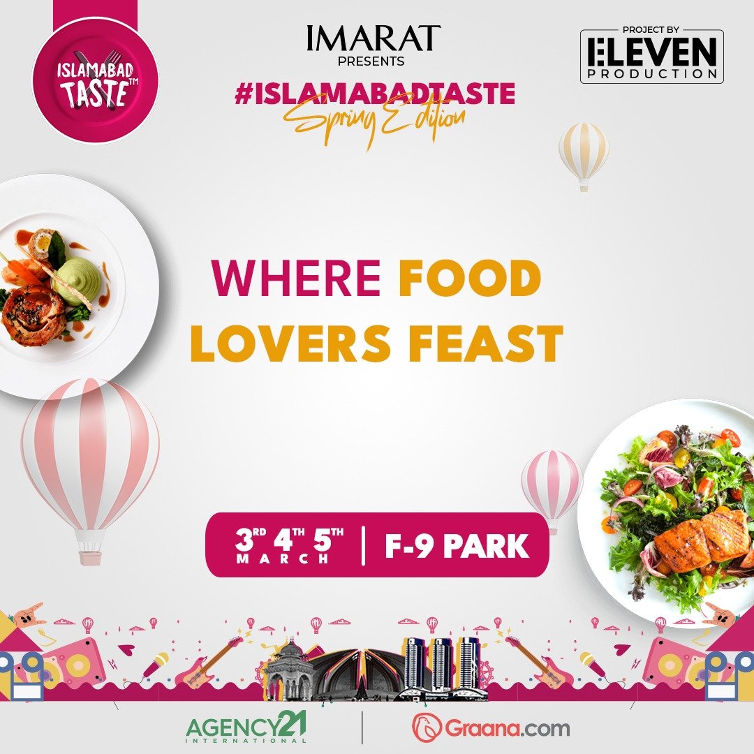 FestTaste's tweet photo. ISLAMABAD TASTE is a place where foodies feast together! Different cuisine at one place so food lovers don't miss out, @imaratpk PRESENTS ISLAMABAD TASTE
Project by @elevenproduction_
In collaboration with @agency21pk and @graanacom
.
.
.
#foodie #islamabadians #tastefest #music https://t.co/ryBsWiluzt