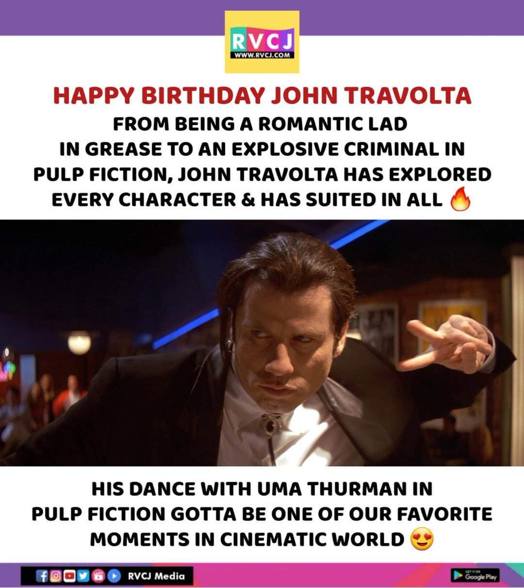 rvcjmovies's tweet photo. Happy Birthday John Travolta!
#johntravolta #pulpfiction #greace #rvcjinsta #rvcjmovies https://t.co/YKIWdxnV9n
