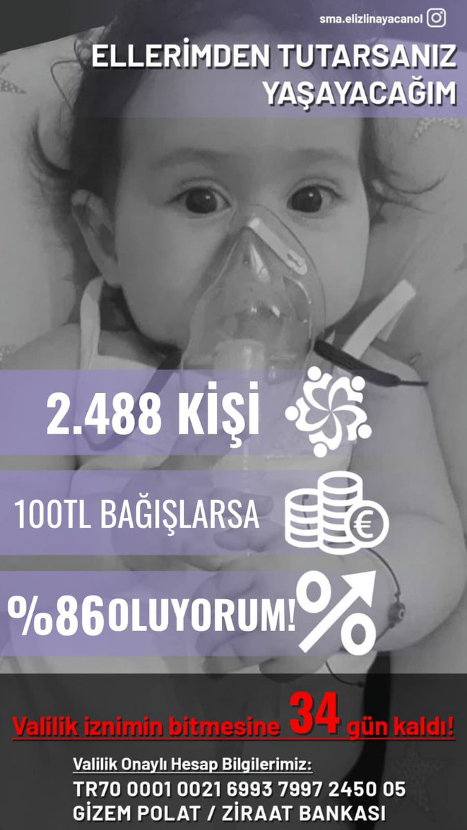 Son bir destek istiyoruz sizlerden 🙏 Eliz adım adım ilacına yaklaşıyor,fakat vaktimiz yok Sma nın yanında bırde depremzede bir bebek artık şartlar çok zor ve ağır dayanacak gücü kalmadı son desteklerinizi esirgemeyin Eliz’imizden🙏 #DayanEliz #AKAMemorial #akamemorialservice