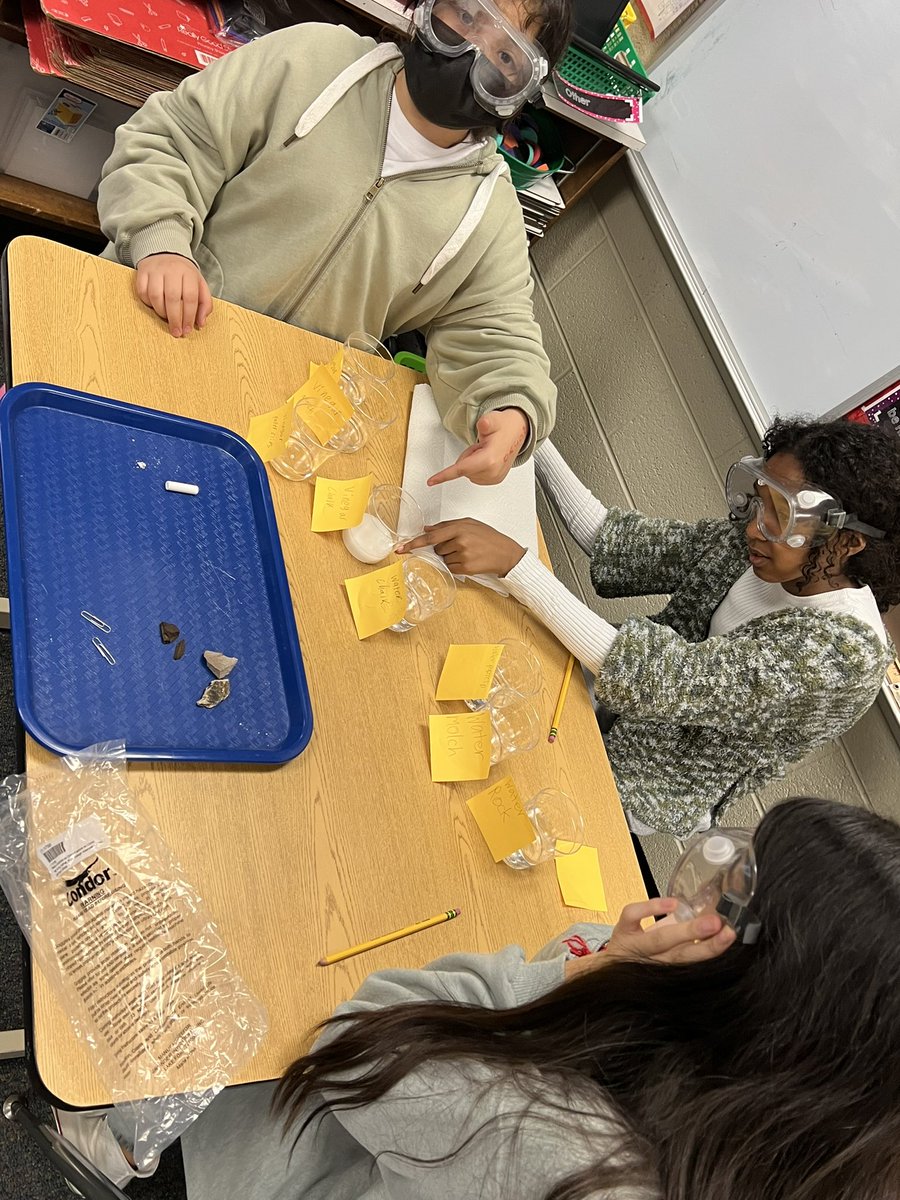 bhamiltonfcps's tweet photo. Safety first! Students were testing the effect of chemical weathering on different building materials. Results will be in after the long weekend! #CRESCulture #RonnieRam #SharingOurStory https://t.co/8v1rTRkMis