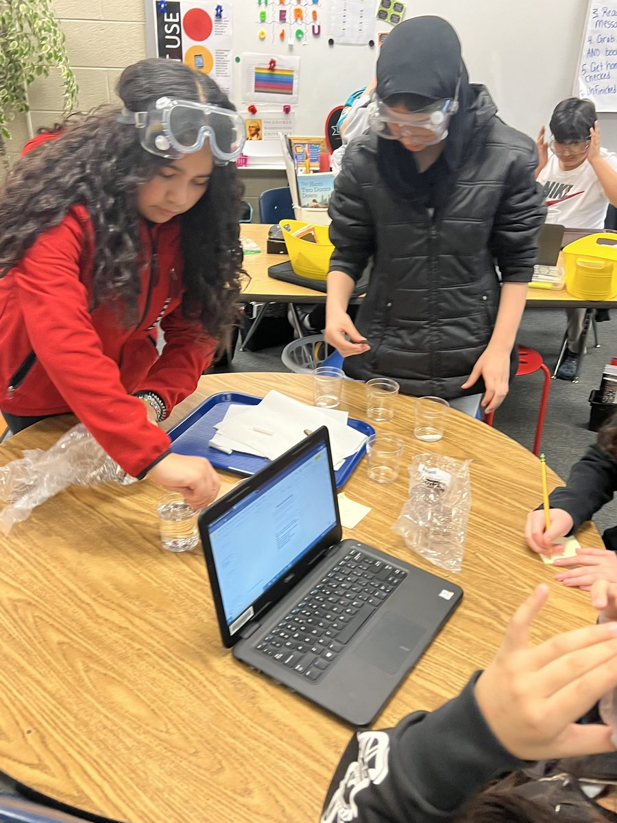 bhamiltonfcps's tweet photo. Safety first! Students were testing the effect of chemical weathering on different building materials. Results will be in after the long weekend! #CRESCulture #RonnieRam #SharingOurStory https://t.co/8v1rTRkMis