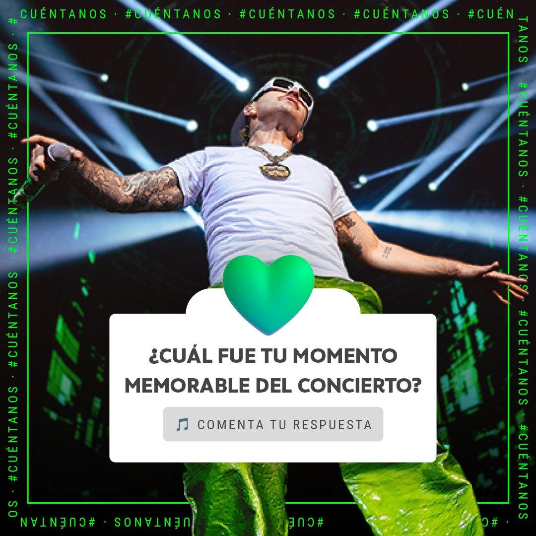 #CUÉNTANOS 🫢
Una noche intensa tuvimos este 16 y 17 de febrero junto a <a href="/feid/">suena</a> 💚 El @movistararena se pintó de verde ¡y qué hermoso se veía!

¿𝗖𝘂𝗮́𝗹 𝗳𝘂𝗲 𝘁𝘂 𝗺𝗼𝗺𝗲𝗻𝘁𝗼 𝗺𝗲𝗺𝗼𝗿𝗮𝗯𝗹𝗲 𝗱𝗲𝗹 𝗰𝗼𝗻𝗰𝗶𝗲𝗿𝘁𝗼? 🫶
#ferxxo #feid #cuéntanos #cuéntaleaPT