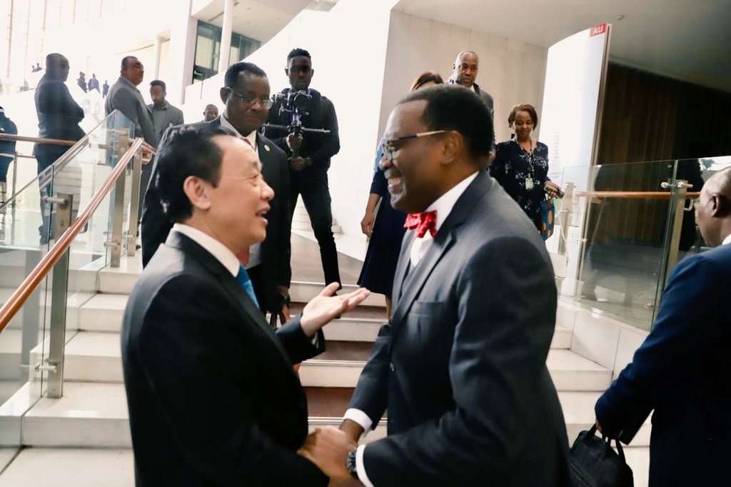 Fruitful meeting with @AfDB_Group’s @akin_adesina on the sidelines of the #AUSummit. We must innovate, invest strategically, build capacities & empower Africa's women & youth to transform agrifood systems to help achieve the #4Betters & #FoodSecurity in the region.