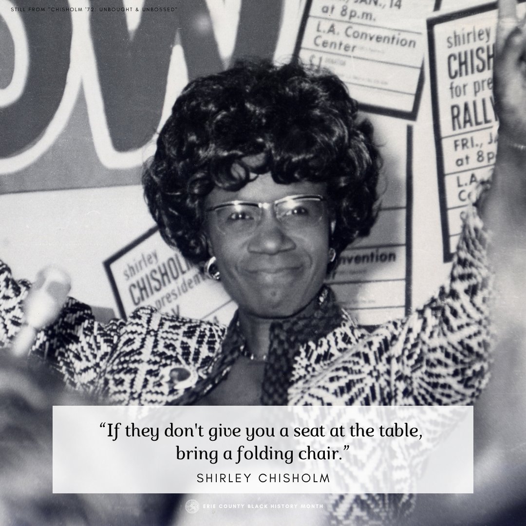 markpoloncarz's tweet image. Today we honor Buffalo resident Shirley Chisholm, 1st African American woman elected to Congress &amp;amp; the 1st Black candidate and woman to run for President in a major political party. Her bold leadership paved the way for countless others. #BlackHistoryMonth
loom.ly/gTJBBok