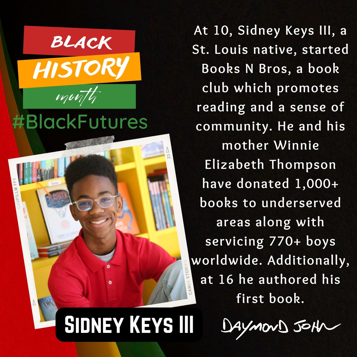 Black History Month is also an important time to celebrate and recognize the contributions of African American writers and authors. Including literary giant James Baldwin, award-winning Tarell McCraney @octarell, and looking to the future, young author Sidney Keys III <a href="/booksnbros/">Sidney Keys III</a>