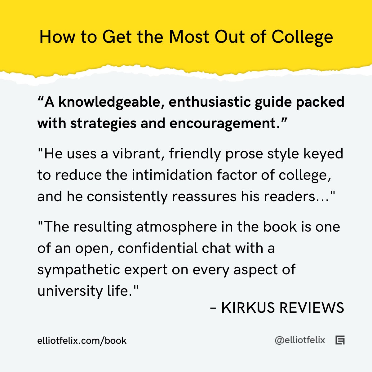 'A knowledgeable, enthusiastic guide packed with strategies and encouragement' Check out the Kirkus Review of @Mostcollege tinyurl.com/mostcollege-ki… #bookreview #mostcollege #collegetips #highered #studentsuccess