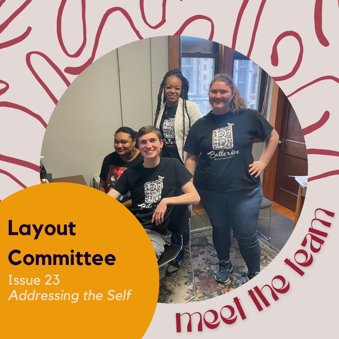 Meet the Layout Committee, one of three core teams that helped create Issue 23.  Thank you to Isaac Baker, Amy Kenny, Cynthia Nathan, and Vernisia White for your hard work and dedication toward publishing Bellerive!
#umsl #bellerive #layout #plhc #stl #stlouis