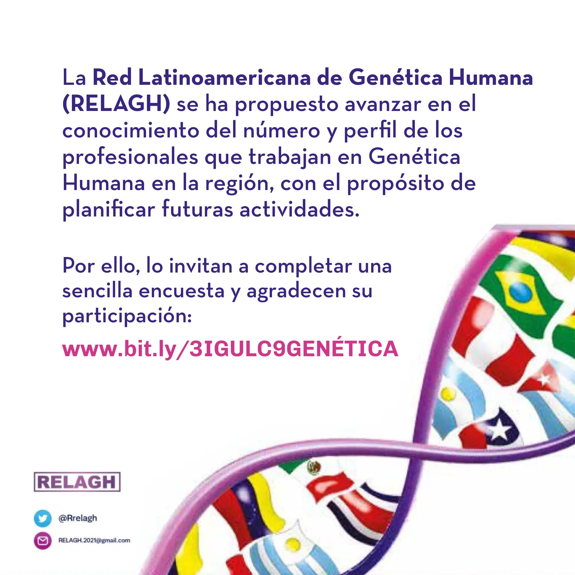 Asociación Latinoamericana de Genética (ALAG) / Twitter