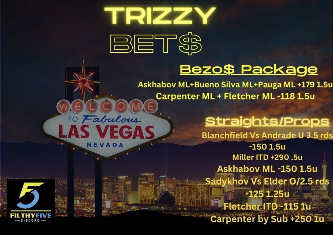 trizzy_bets's tweet photo. Violence today 👀
UFC Vegas 69 best bets let’s catch fire here 🔥🔥🔥

Most likely gonna have another play on carpenter ITD I’ll tweet it if I get there.

Goodluck to everyone, drop a ❤️ if tailing! https://t.co/nDke1Nv4PI