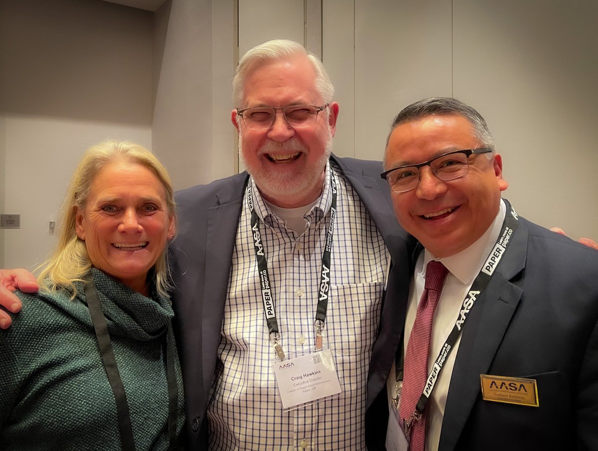 COSALeaders's tweet photo. Leadership matters! COSA celebrates the candidates for AASA President-Elect, Oregon's Dr. Gustavo Balderas, 2020 Nat'l Superintendent of the year, and Nevada's David Jensen. #COSALeaders #ALAS #OALA #Educationalleadership https://t.co/JvXDUWDl7h
