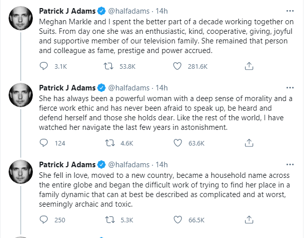 korellamatters's tweet photo. Kudous to Patrick J Adams. Notice how the never went after him, for this tweet series. KATE AND WILLY THEY DEFINITELY WATCHED #SUITSUSA AND KNEW THEY DIDNT WANT TO FOFO WHEN IT COMES TO MIKE ROSS. HE'LL GLADLY DO THE TIME FOR #MeghanMarkIe aka Rachel Zane. https://t.co/NLT5PbWrHS