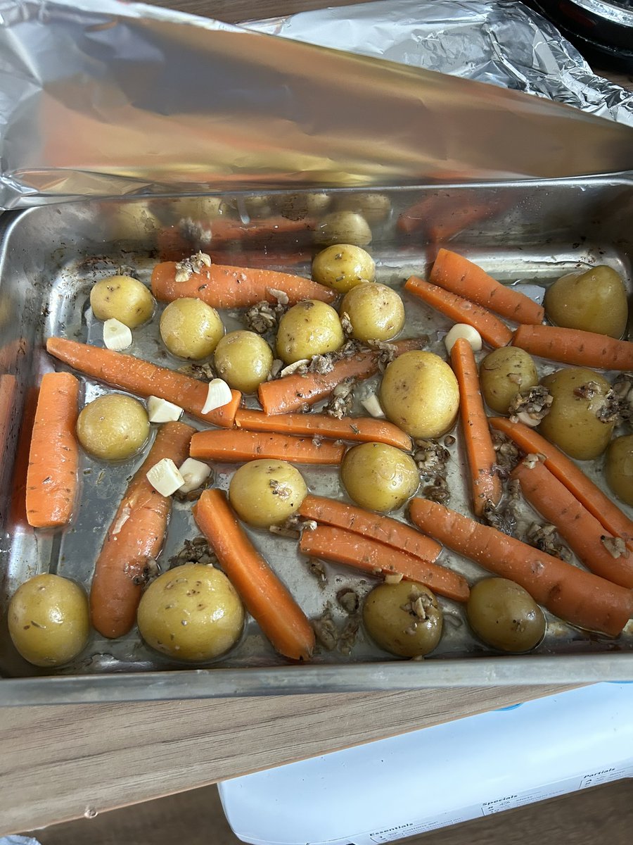 Just preparing a lamb dinner for when my love Nikki comes home. No bisto included in the gravy.