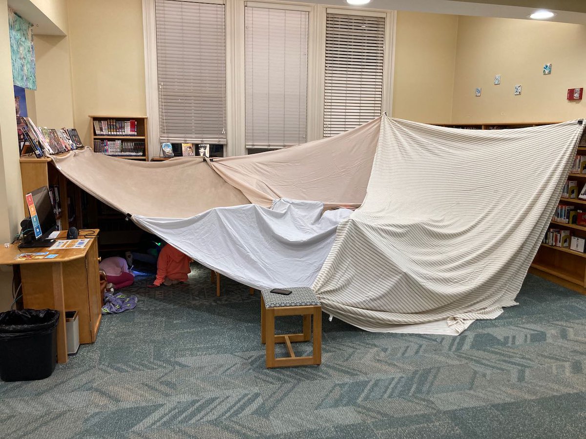 Awesome Family Fort Night at the library! The kids had a blast. Thanks <a href="/Brooks_Free_Lib/">Brooks Free Library</a>! #librarytwitter