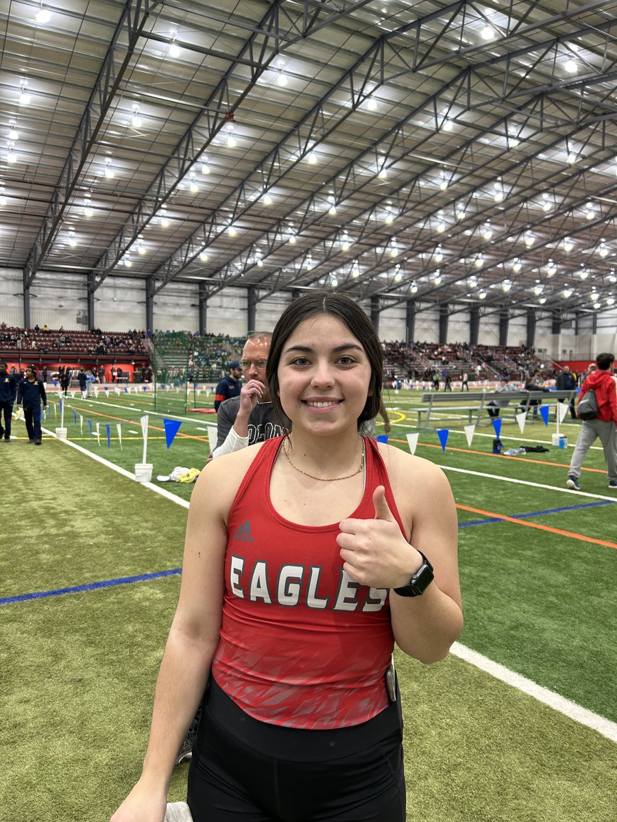 Alyssa sets a new Indoor School Record and finishes 2nd in the NEOITC with a throw of 37-7.75!!