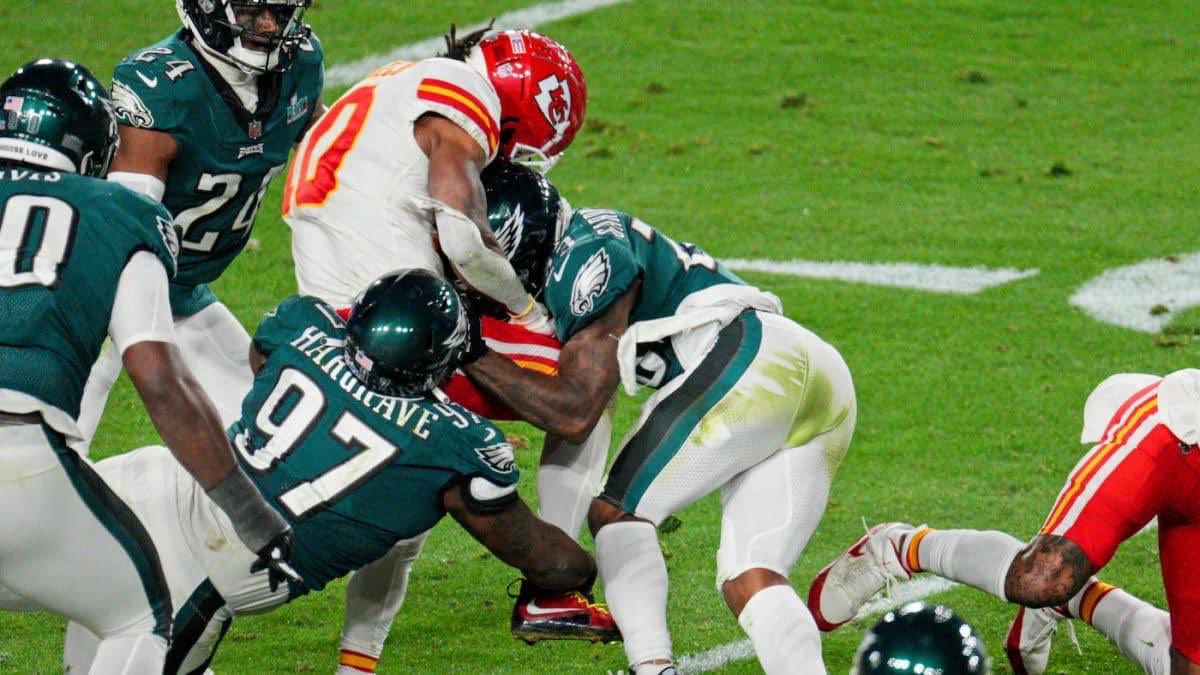 “The NFL has fined Eagles safety C.J. Gardner-Johnson $14,111 for lowering the head to initiate contact with the helmet on Isiah Pacheco in Super Bowl LVII.” #ChiefsKigndom  (Wasn’t this the hit he was bragging about that Pop immediately got up after?)