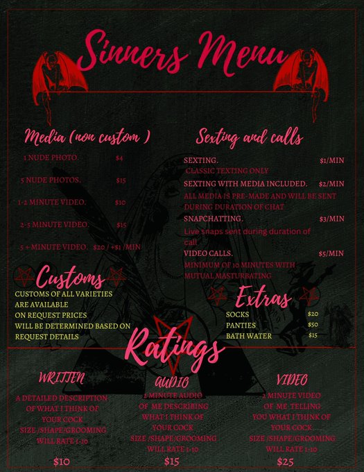 Since everyone is asking I'll save you a dm! Here's my menu! 💁🏼&zwj;♀️ https://t.co/xl2hvDath4
