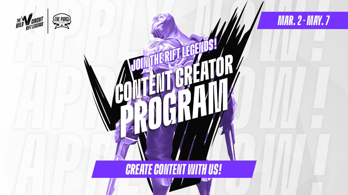 Content Creators, this one is for you!

📺 Stream the #RiftLegends
💡 Create content with your VODs
💓 Get exposure

📝 Learn about the requirements and how to apply here: forms.gle/o1UWDgizzL3yxz…

#WildRift