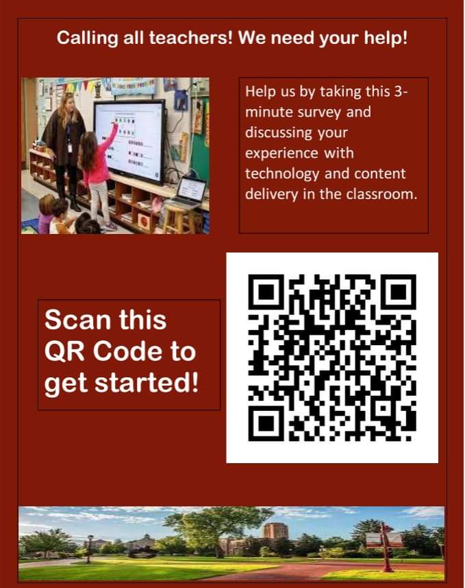 MorganLearning's tweet image. All my K-12 teachers, help the University of Denver learn about Teacher Efficacy with this 3-minute survey! Click the link or scan the QR code! udenver.qualtrics.com/jfe/form/SV_e9…
 
#TeacherEfficacy #teachertech