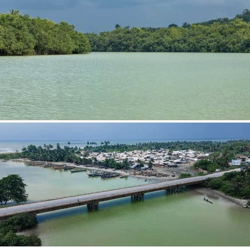 Theisaacbediako's tweet photo. This is the river Ankobra at the Dominase catch point. Pictures taken some few minutes ago. This is contrary to the earlier pictures posted by deputy minister of lands and Natural resources. 
Credit: Erastus Asare Donkor https://t.co/ru2QfCNOME