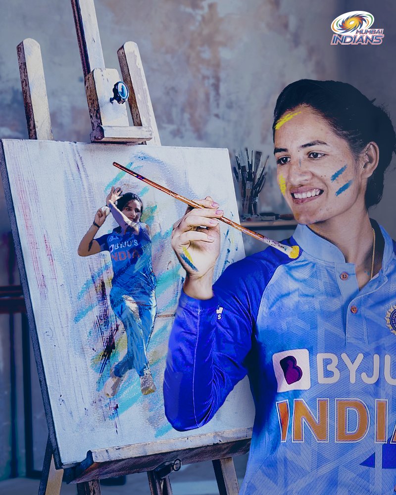 🎨 𝘼𝙧𝙩𝙞𝙨𝙩 𝙖𝙩 𝙬𝙤𝙧𝙠 - 5️⃣/1️⃣5️⃣ 🆚 🏴󠁧󠁢󠁥󠁮󠁧󠁿
Take a bow, Renuka! 🫡💙

#OneFamily #ENGvIND #T20WorldCup