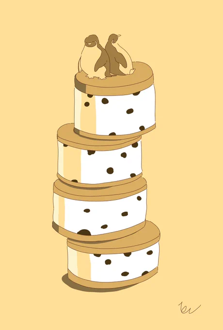 バターサンドチョコチップタワー。 