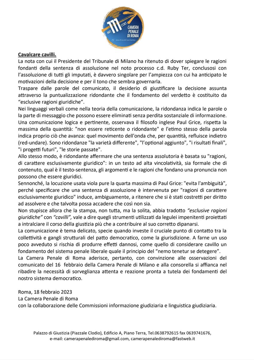 La comunicazione è tema delicato, specie quando investe il cruciale punto di contatto tra la collettività e gangli strutturali del patto democratico, come la giurisdizione. A farne un uso poco avveduto si rischia di produrre effetti dannosi.