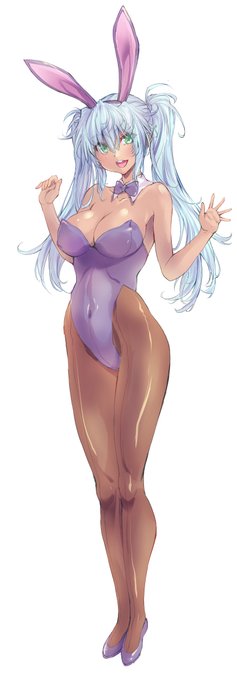 褐色銀髪碧眼ツインテバニーちゃん(好きなもの詰め合わせ) 