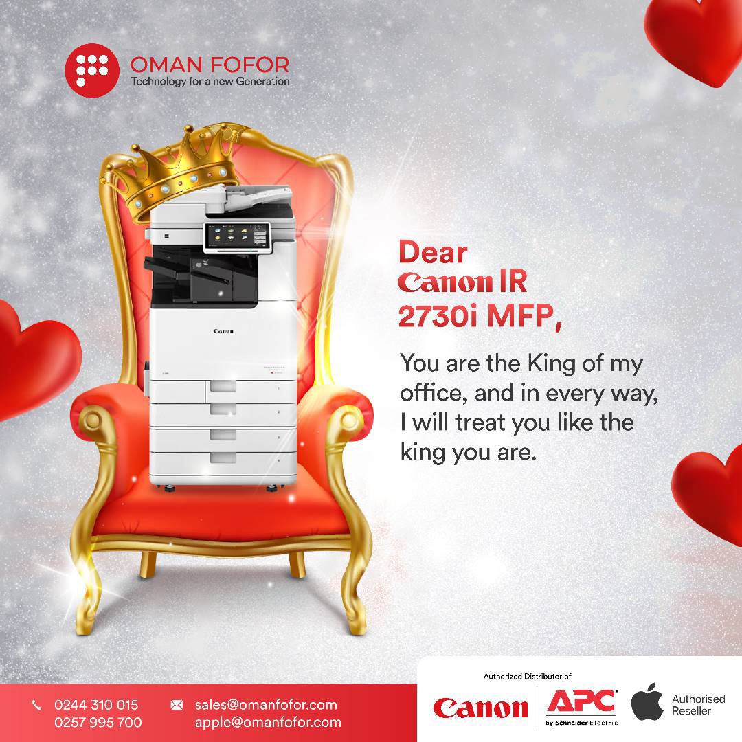📌Get a Canon Printer from us today!!

Dear Canon IR 2730i MFP, You are the King of my office, and in every way, I will treat you like the king you are.

#omanfoforghana #omanfofor #printer  #technology #ai #innovation #computer #printers #officeautomation #canonprinters