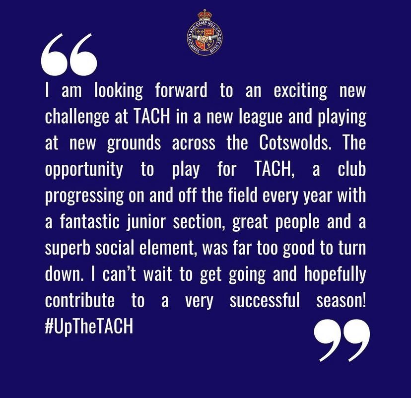 🚨 NEW SIGNING! ✍️ 🚨

Tom Smith joins us from Knowle and Dorridge and brings a wealth of Birmingham League experience to TACH. We are delighted to add Tom to our squad for a big season ahead! 

Welcome to TACH, <a href="/delane190/">Tom Smith</a> 🤝 

#UpTheTACH 👊