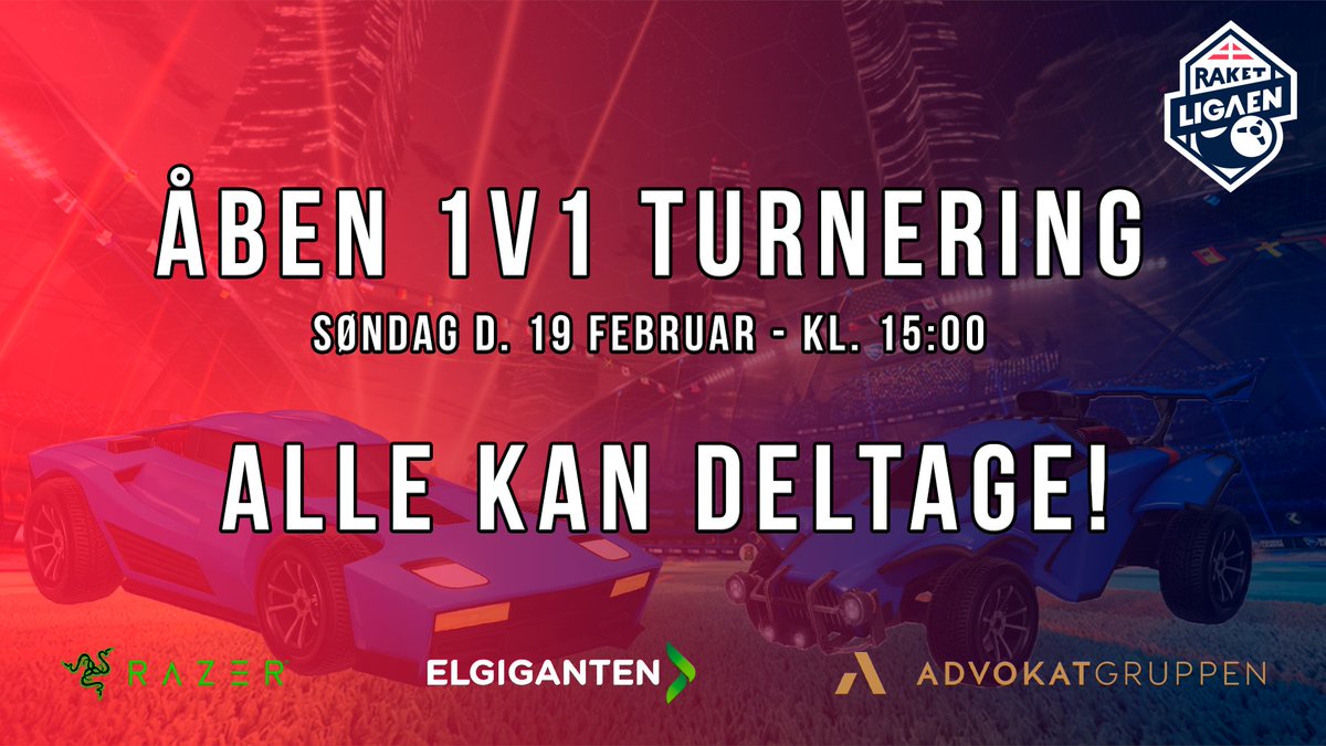 RaketLigaen's tweet photo. ÅBEN 1v1 turnering i morgen kl. 15 🏆

Når vi i morgen afholder 1v1 turnering, så har ALLE mulighed for at deltage. Vi streamer selvfølgelig udvalgte kampe på https://t.co/ZLW6hOr5jg🤩

Tilmeld dig til turneringen lige her 👇
https://t.co/nWtCDFZXA7 https://t.co/OaVegyXyHs