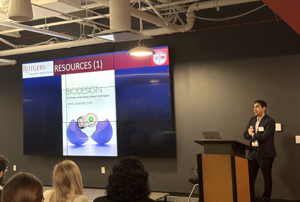 <a href="/prat_shuk/">Pratik Shukla, MD</a> of <a href="/RutgersIR/">Rutgers IR</a> sharing his passion for tech development in his how-to“Innovation and Biodesign” lecture. If you have an tech idea, try developing it. You could be onto something great!🧠 #NJIRS2023
