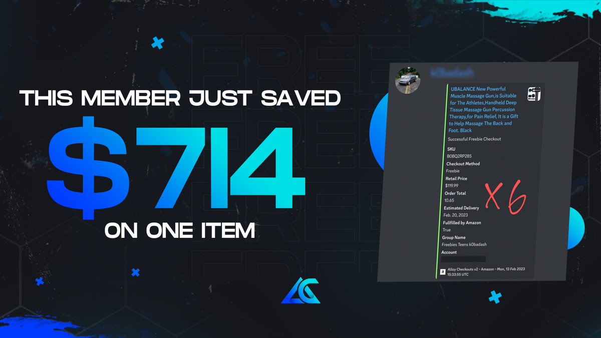 Get ready to flex your muscles with Alloy! 💪

Alloy members are racking up big savings and one lucky member just scored six Muscle Massage Guns for free, saving a total of $714! And this isn't a one-time occurrence. Want to start saving big like them?
