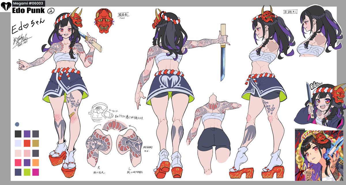 MEGAMINFT's tweet photo. 💖We're publishing the character reference sheet for Edo Punk🗻 !
It has been produced by @TAKE_NFT .

"I will not tolerate your lies.” Her intense eyes were actually crimson.

📖MEGAMI Materials -> https://t.co/R4vWDIPSqp https://t.co/FySsCPRvtK