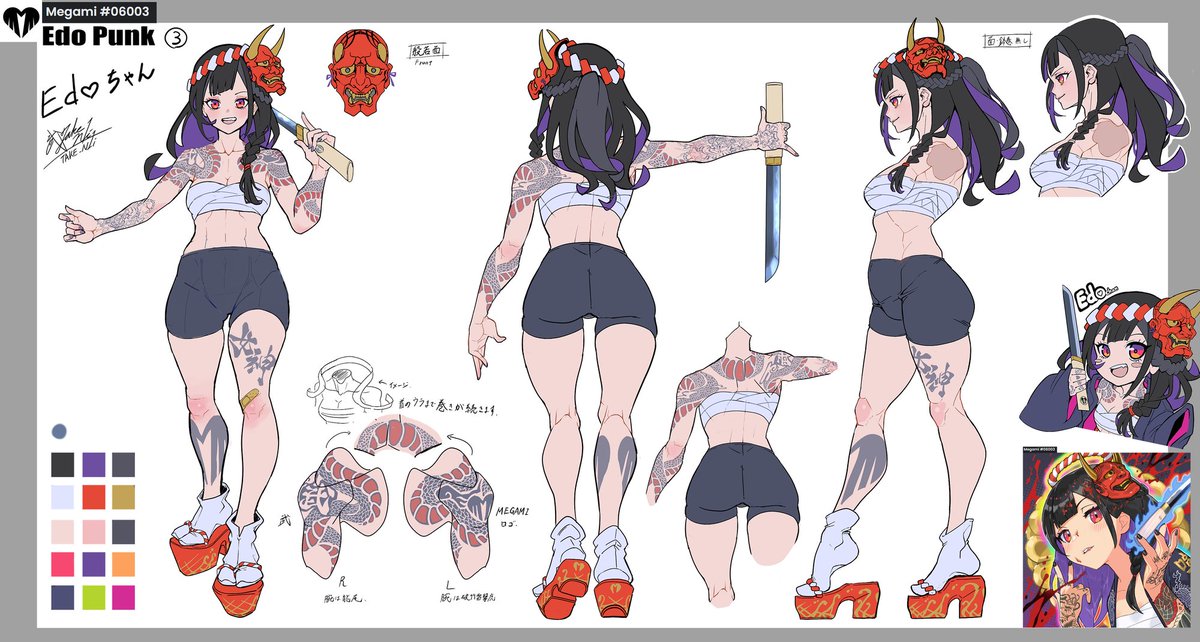 MEGAMINFT's tweet photo. 💖We're publishing the character reference sheet for Edo Punk🗻 !
It has been produced by @TAKE_NFT .

"I will not tolerate your lies.” Her intense eyes were actually crimson.

📖MEGAMI Materials -> https://t.co/R4vWDIPSqp https://t.co/FySsCPRvtK