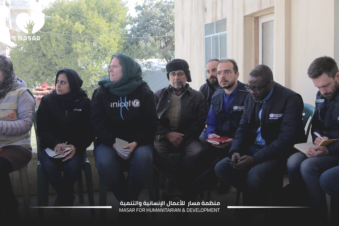 masarsyria's tweet photo. which included a team from UNICEF and LNGOs, the team presented the most important emergency interventions and response as well as direct damages from the earthquake in funded health projects.
#MASAR_HD ... We Are Ready To Serve.
#زلزال #الشمال_السوري
#syria #turkey #earthquake https://t.co/uxu7MyRGrc