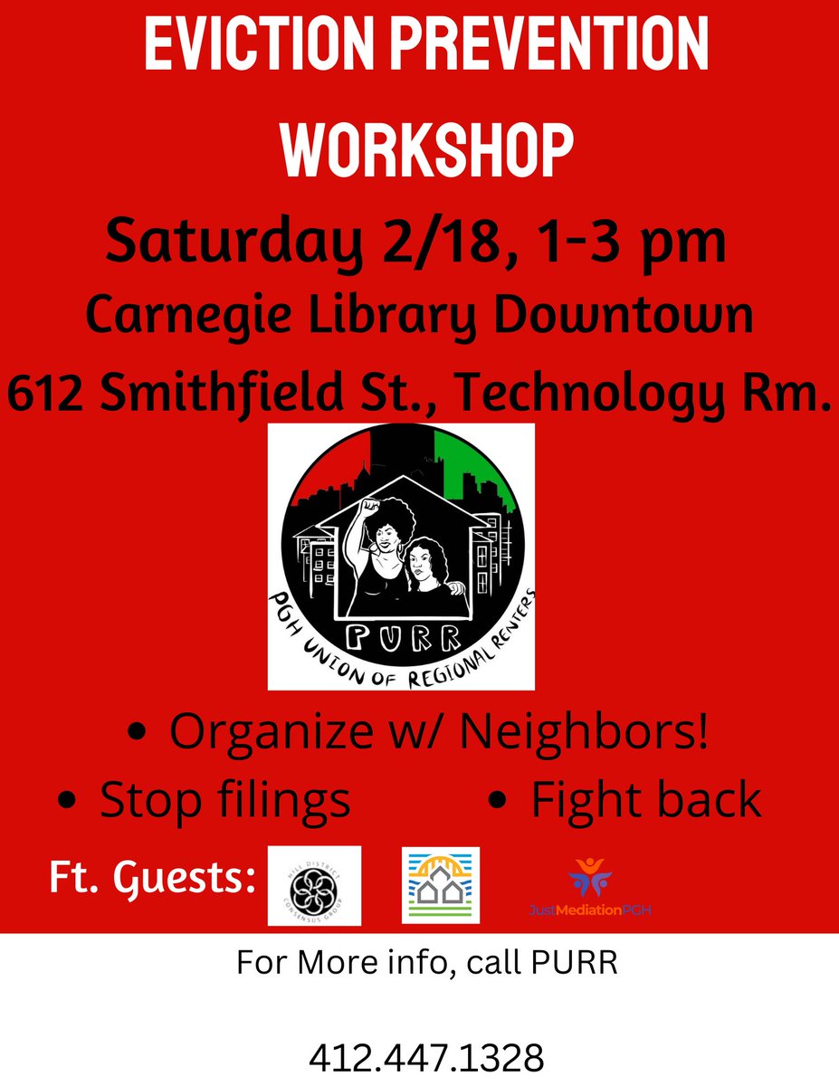 Pittsburgh Union of Regional Renters (PURR) on Twitter "Stopping
