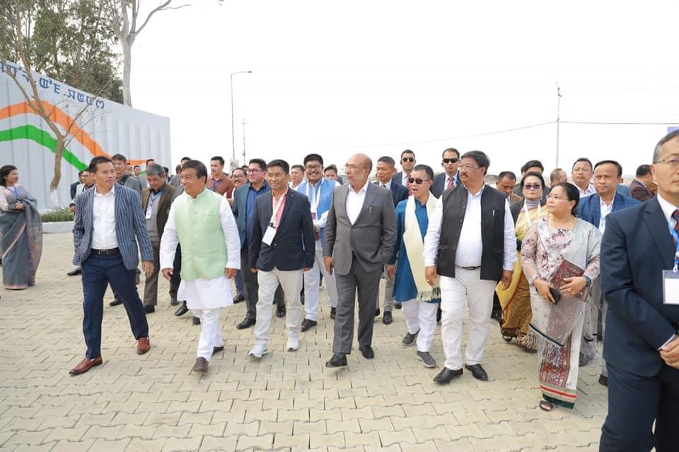 BJP4Manipur's tweet photo. Earlier today, along with the #G20 delegates Hon’ble CM Shri @NBirenSingh accompanied by Hon’ble Ministers, MLAs and party leaders visited The Sangai Ethnic Park at Moirankhunou under Thanga AC.

@BJP4India
@narendramodi
@JPNadda @sambitswaraj @AShardaDevi @RajatSethi86 https://t.co/v5g57IEorN