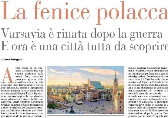 "Avete voglia di un week-end all'estero ma non
sapete decidervi sulla
meta? Beh, semplice:
prendete spunto dalla
classifica stilata dal sito
European Best Destination e partite per #Varsavia"
 
#Varsavia 🇵🇱, la fenice d'Europa, vi aspetta ❤ - L. Pelagatti su <a href="/gazzettaparma/">Gazzetta di Parma</a>