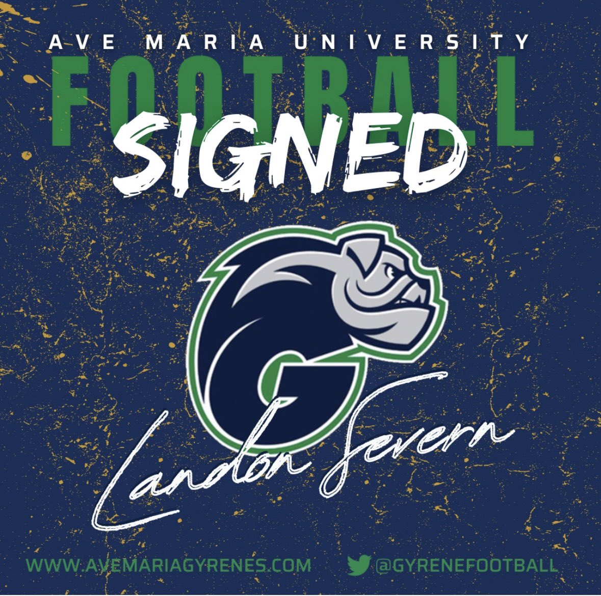 I am excited to announce that I will be continuing my academic and athletic career in the fall at Ave Maria University. A BIG thank you to everyone that has supported and encouraged me along the way!  <a href="/ECP_Football/">East Coast Prep</a> @Lonergan796 <a href="/AthletesEdgeUSA/">Athletes Edge USA</a> <a href="/GeorgeYarberry/">George Yarberry</a> <a href="/KeithGilmore89/">Keith Gilmore</a>