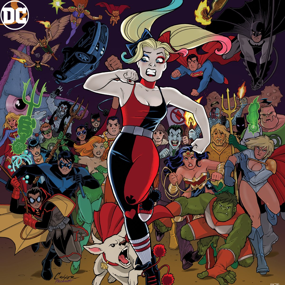 DCOfficial's tweet photo. Harley Quinn's got a time machine. What could go wrong? (SPOILER: A lot!)

MULTIVERSITY: HARLEY SCREWS UP THE DCU #1 is available to read right now on DC UNIVERSE INFINITE: https://t.co/GClGYZ038K https://t.co/OD58E0ovug