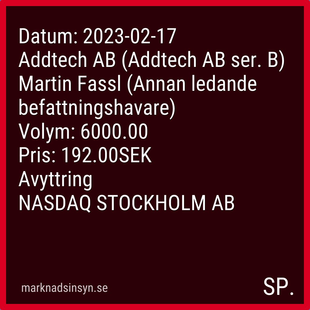 svenroed's tweet image. #addtech (källa FI). #addtech #SE0014781795 $addt addtechb