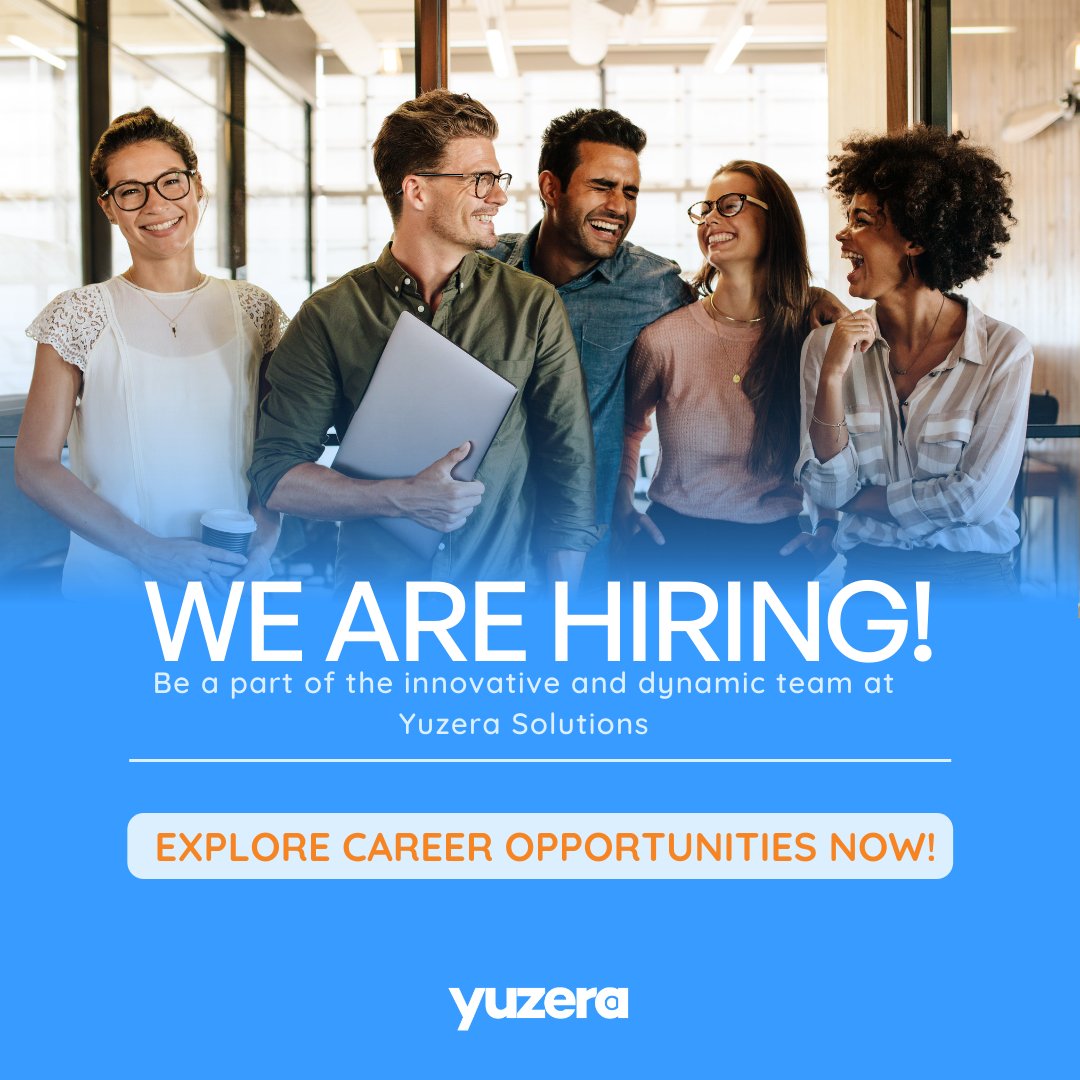 YuzeraOfficial's tweet photo. We're searching for individuals looking to join a family-oriented team of professionals who are committed to excellence and raising the bar on customer experience.

Come grow with us! https://t.co/mC3GnbKoAQ

-
#NowHiring #CareerOpportunities #JoinOurTeam" https://t.co/MBnBD5pPHO