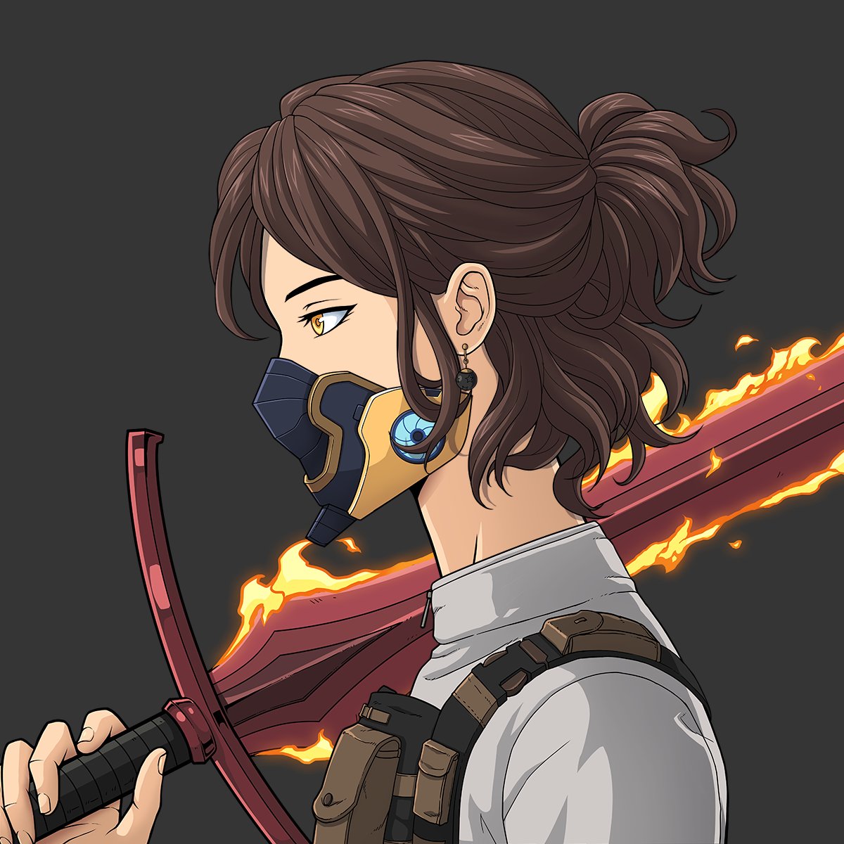 Swordsmannft's tweet photo. It's time for another sneak peek! We introduce another female character with a flaming blood-colored sword. Give some love, RT and Comment down!

#swordsmannft #nft #manga #NFTCommunity #EthNFT https://t.co/ZKXE41lrqc