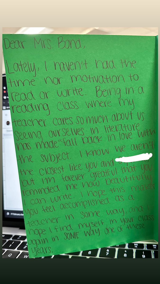 When teachers tell me that students seeing themselves in texts isn’t important, I’ll go back to this Valentine I received this week. 

Representation matters and it’s life-changing.